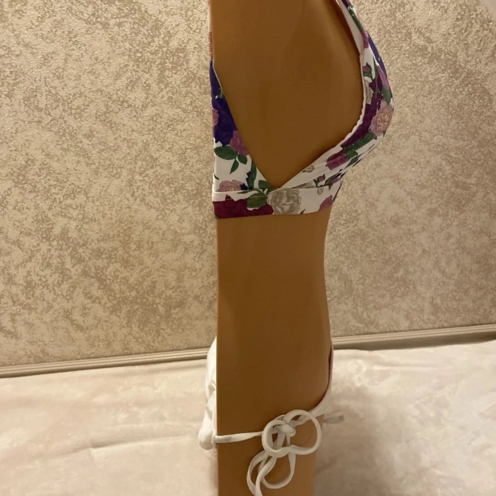 Dippin' Daisy's Floral Bikini Top with White Tie Bottoms